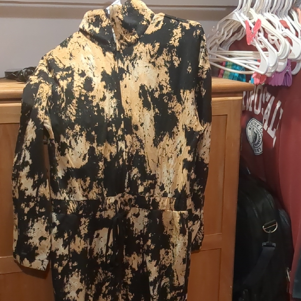 Stylish Black and Tan Jumpsuit